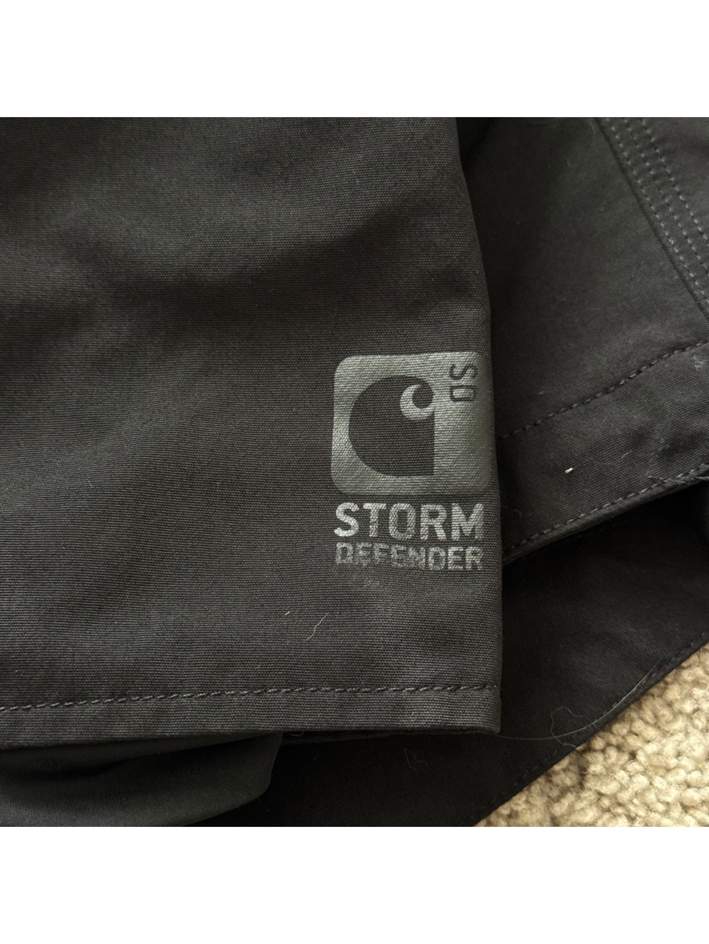 Carhartt Jacket Womens Large Black Storm Defender Lined Work Hood Coat Lady - Picture 4 of 6